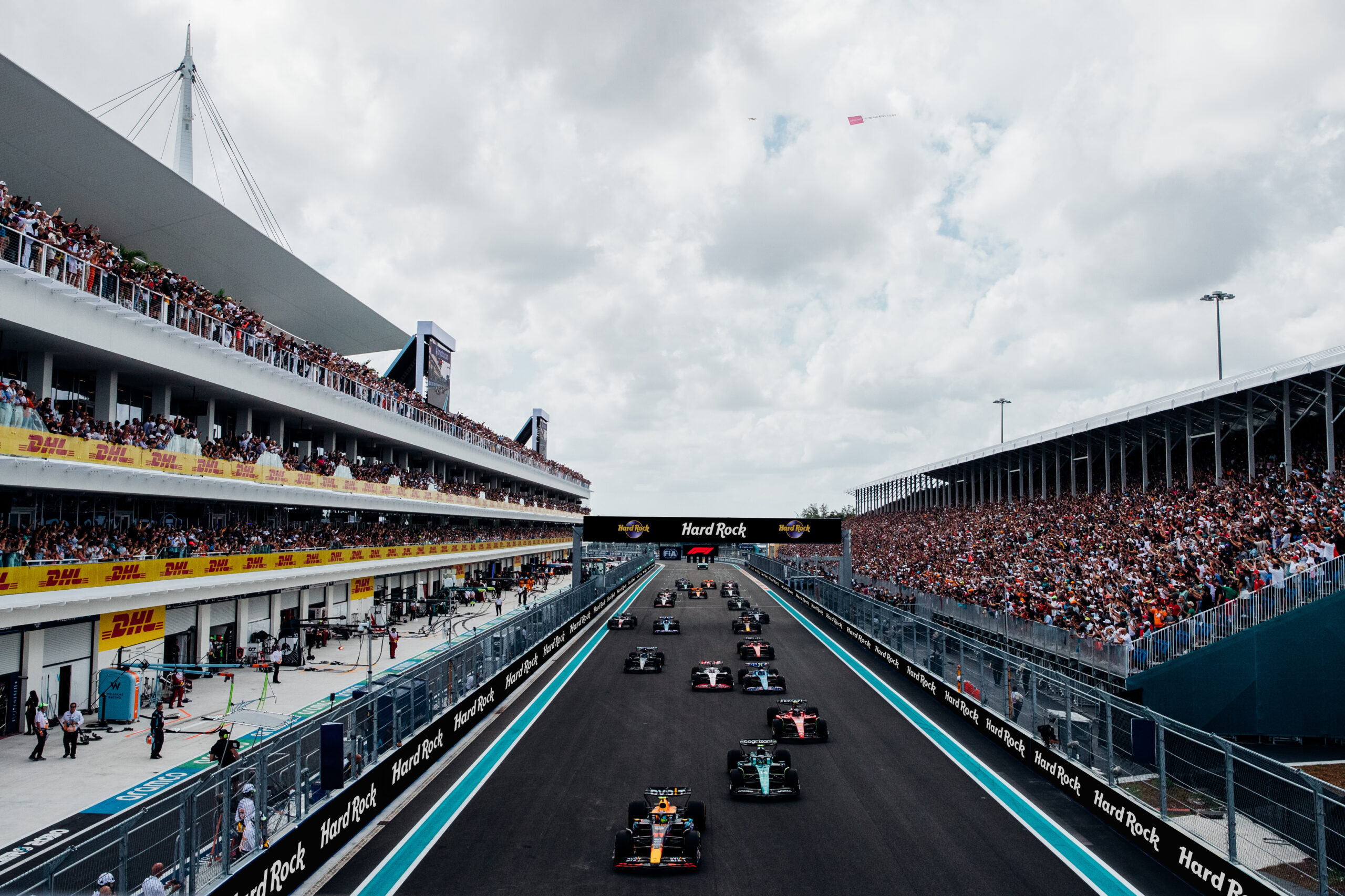 Start/finish line at F1 Miami Grand Prix