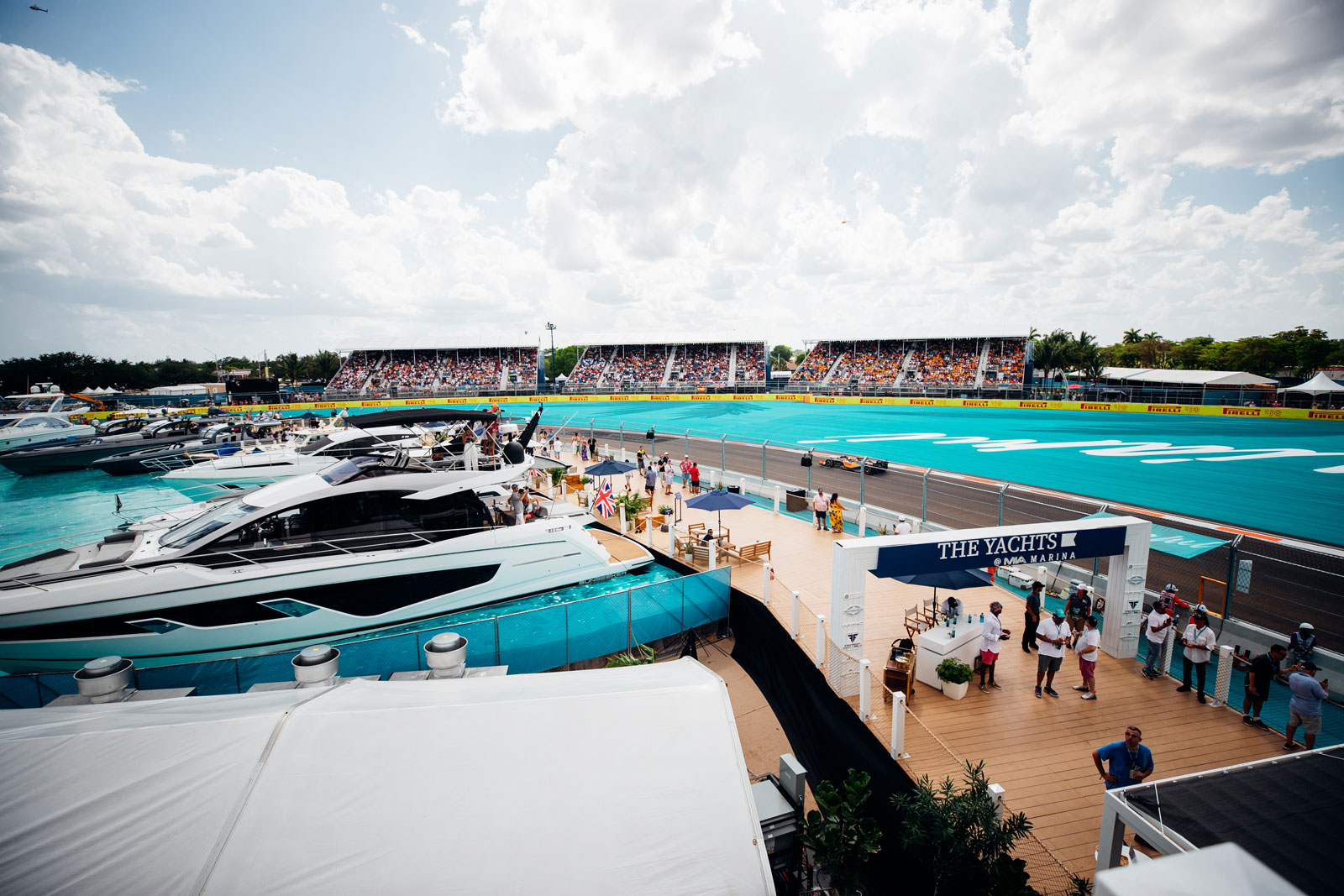 Located in the Marina at Miami International Autodrome, The Yachts offer the most exclusive luxury experience at the Miami Grand Prix.