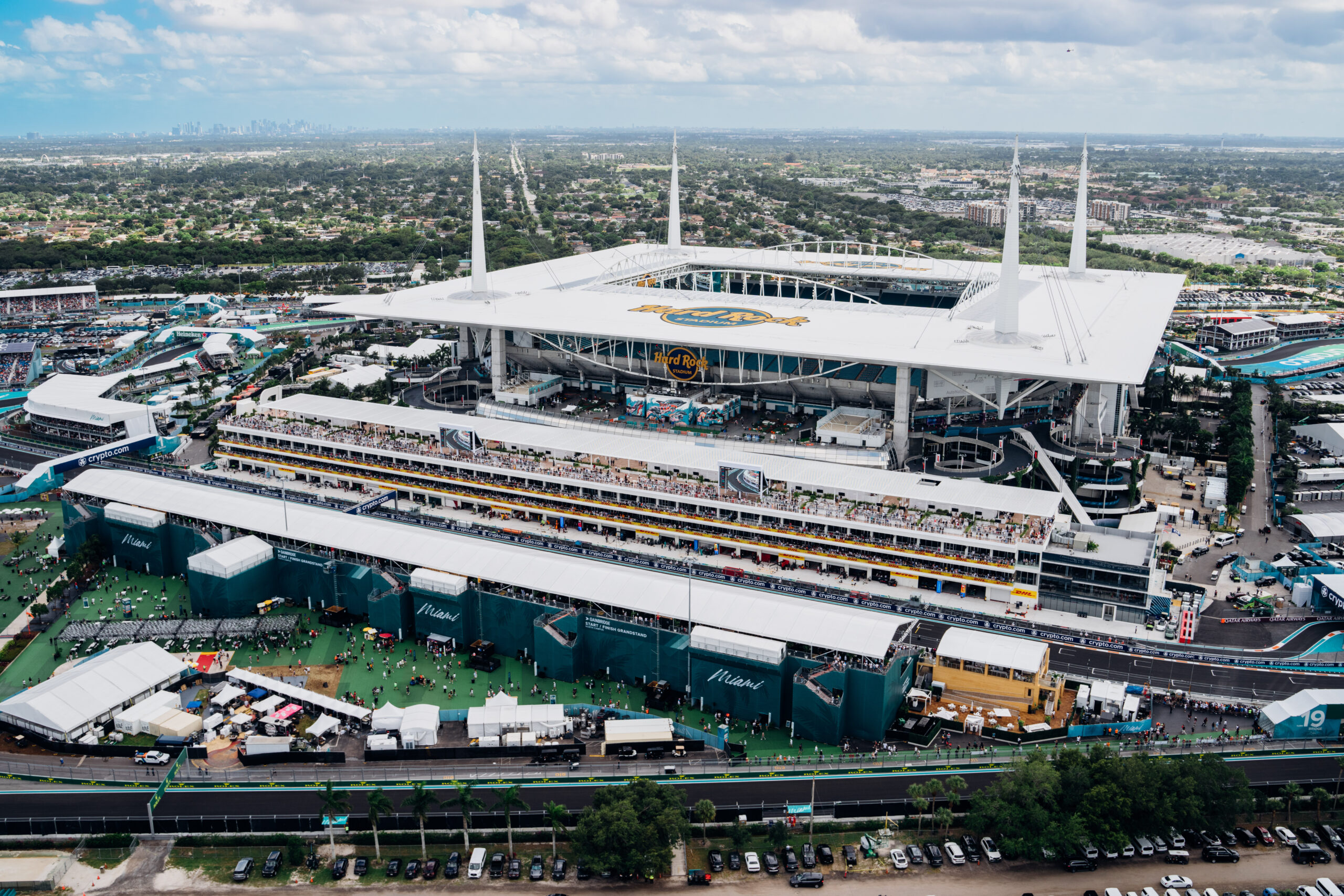 Spectacular First Images: F1 Miami Grand Prix Moving Paddock INSIDE Hard  Rock Stadium