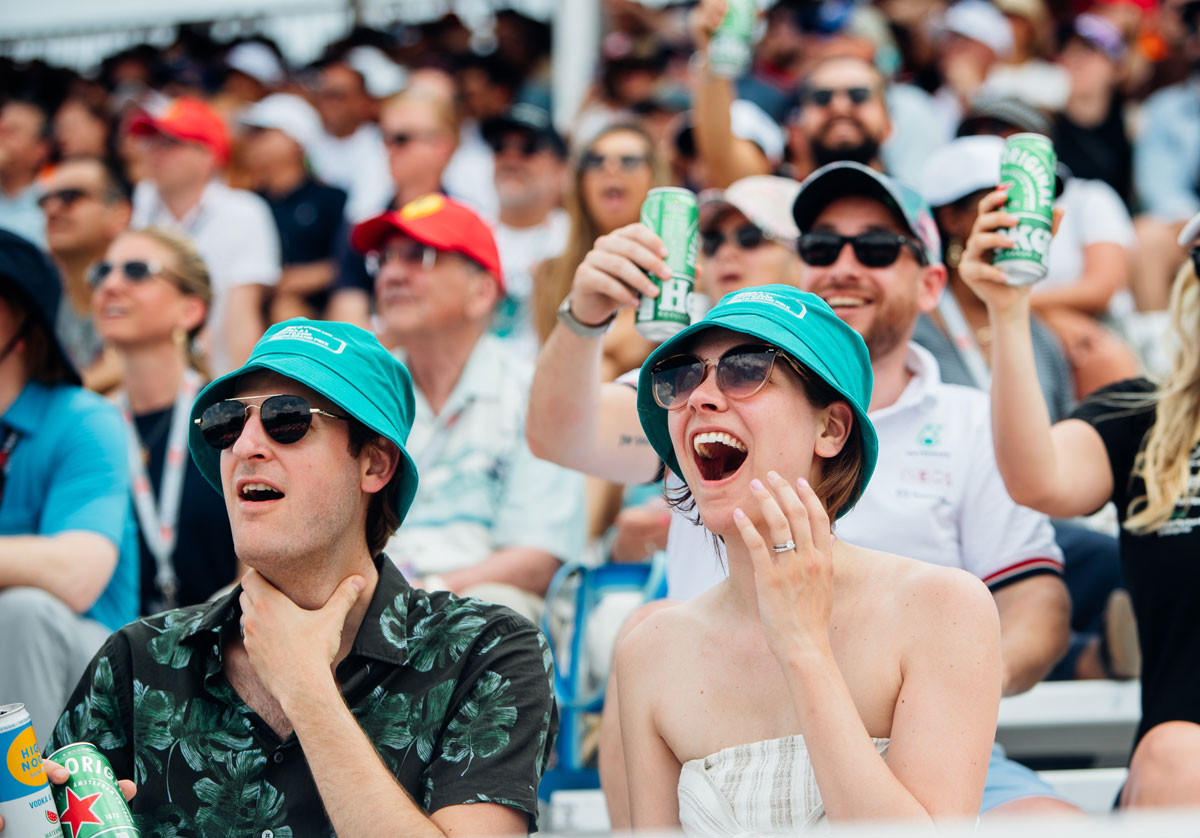 Fans Cheering at a Grand Prix