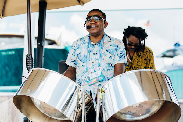 A band performs on the Marina Yacht