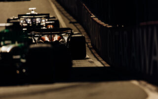 F1 cars on track
