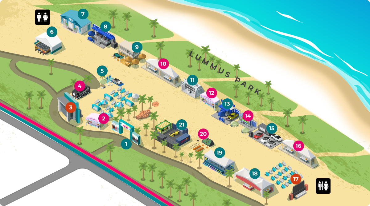 fan-fest-map Map of the event with all the locations that are listed in the Legend