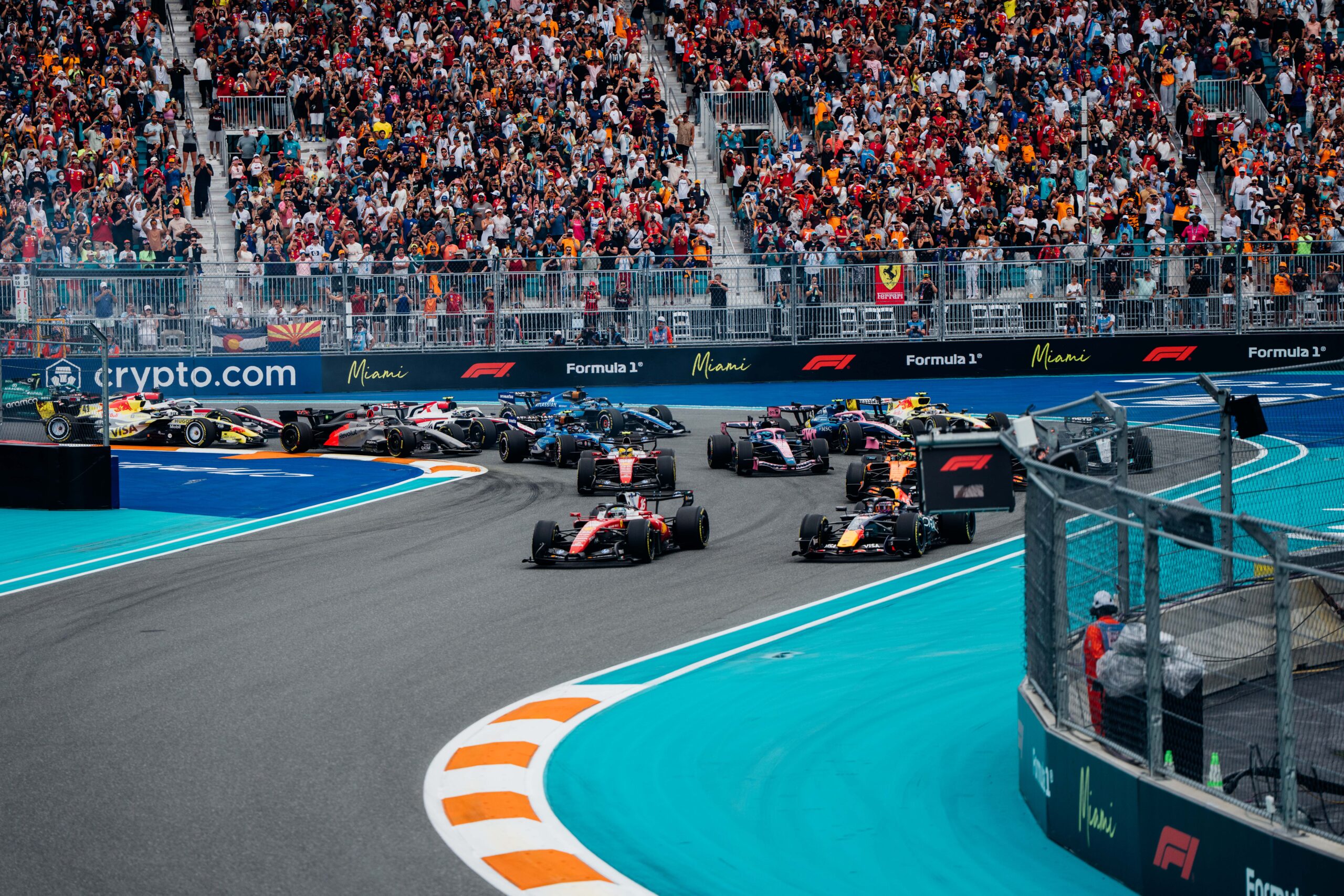 Cars on track at F1 Miami GP