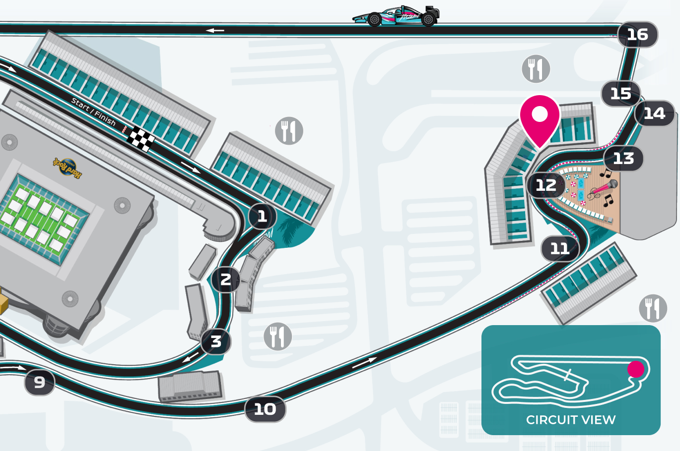 Barb-map2 Map of team grandstand located on the "Beach"